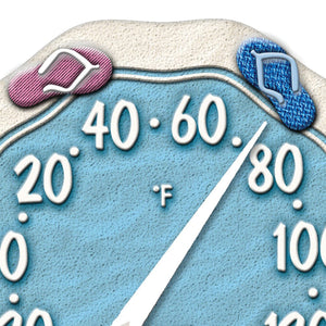 12-Inch Sandals Thermometer with Clock - Northwest Homegoods