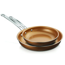Load image into Gallery viewer, Brentwood 2-Piece Nonstick Induction-Compatible Copper Fry Pan Set - Northwest Homegoods
