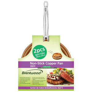 Brentwood 2-Piece Nonstick Induction-Compatible Copper Fry Pan Set - Northwest Homegoods