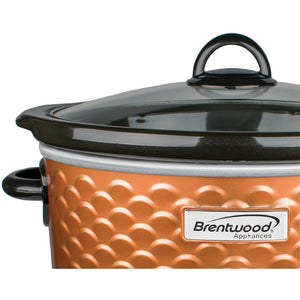 Brentwood 4.5-Quart Scallop Pattern Slow Cooker (Copper) - Northwest Homegoods