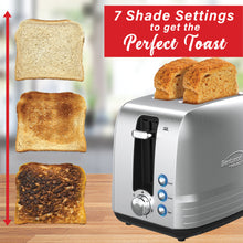 Load image into Gallery viewer, 850-Watt Extra-Wide Slot 2-Slice Stainless Steel Toaster
