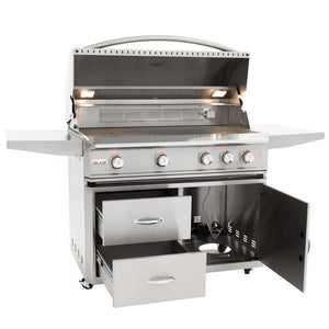 BLAZE PROFESSIONAL 44-INCH 4 BURNER BUILT-IN GAS GRILL WITH REAR INFRARED BURNER WITH CART - Northwest Homegoods