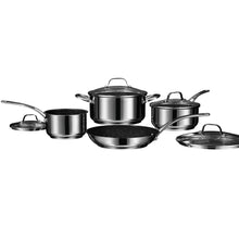 Load image into Gallery viewer, THE ROCK™ by Starfrit® Stainless Steel Non-Stick 8-Piece Cookware Set with Stainless Steel Handles
