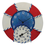 14-Inch Life Preserver Clock with Thermometer - Northwest Homegoods